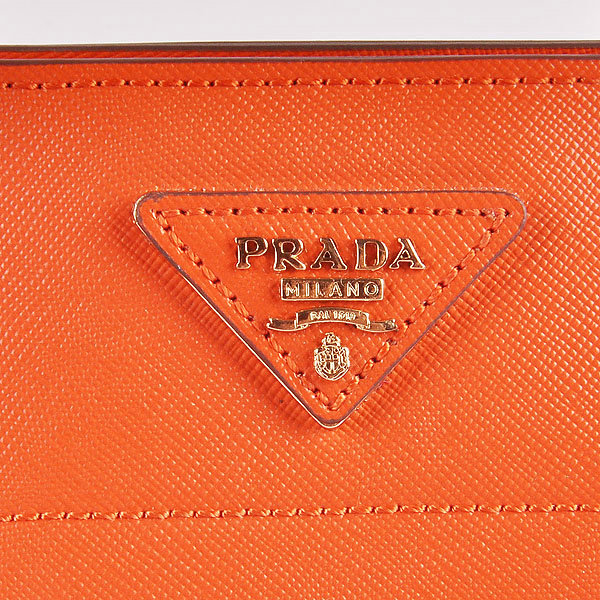 2014 Prada saffiano calf leather tote bag BN2603 orange